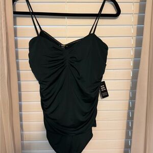 Express Dark Green Body Contour Dress
